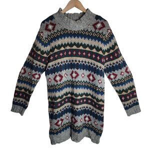 Prides Landing‎ Sweater Dress Women's Medium Knit Wool Ramie Blend Vintage